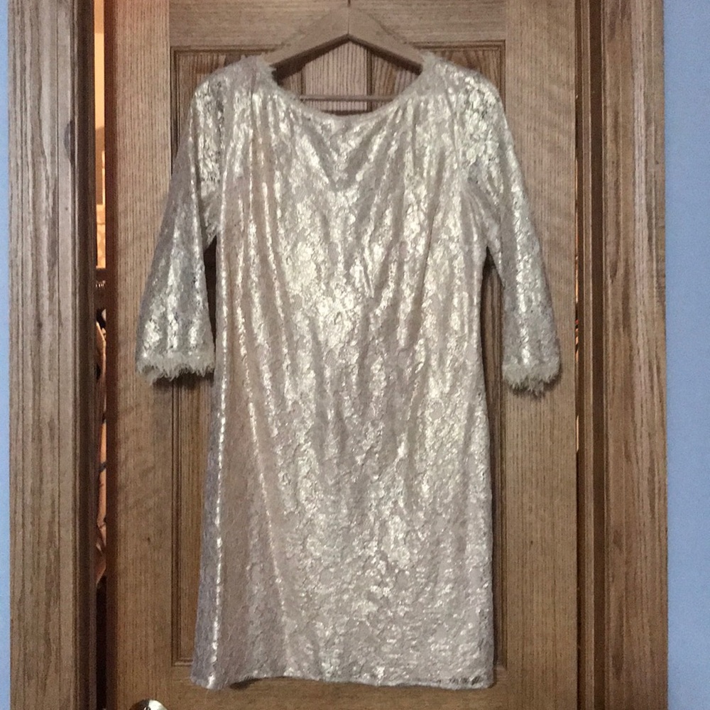 Gold lace dress